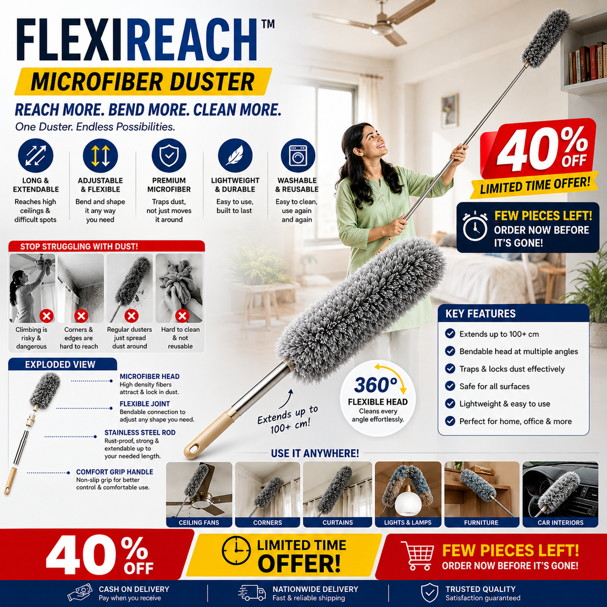 FlexiReach™ Microfiber Duster